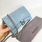 Fortok Balenciaga Blue Croc-effect Leather Wallet On Chain 19x12x5cm - 4