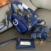 Balenciaga City Croc-Embossed Bag Blue 24x16x9cm - 2