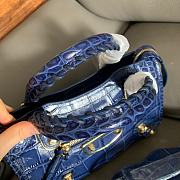 Balenciaga City Croc-Embossed Bag Blue 24x16x9cm - 3