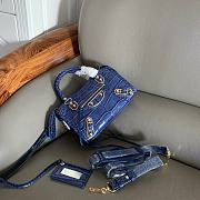 Balenciaga City Croc-Embossed Bag Blue 24x16x9cm - 4