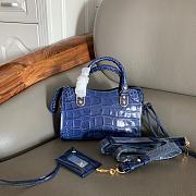 Balenciaga City Croc-Embossed Bag Blue 24x16x9cm - 5
