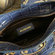 Balenciaga City Croc-Embossed Bag Blue 24x16x9cm - 6