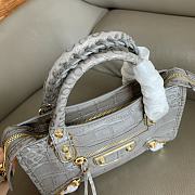 Balenciaga City Croc-Embossed Bag Grey 24x16x9cm - 6
