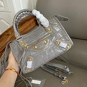 Balenciaga City Croc-Embossed Bag Grey 24x16x9cm - 5