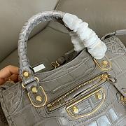 Balenciaga City Croc-Embossed Bag Grey 24x16x9cm - 4