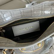 Balenciaga City Croc-Embossed Bag Grey 24x16x9cm - 3