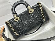 Fortok Dior Lady D-joy Pattern Bag in Black 26x13.5x5cm - 3