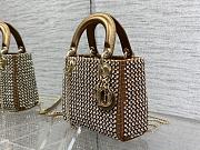 Fortok Dior Lady Crystal Bag Beige 17cm - 3