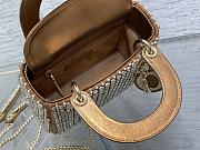 Fortok Dior Lady Crystal Bag Beige 17cm - 5