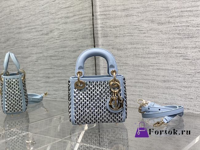 Fortok Dior Lady Crystal Bag in Blue 12x10x5cm - 1