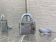 Fortok Dior Lady Crystal Bag in Blue 12x10x5cm - 1