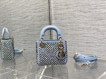 Fortok Dior Lady Crystal Bag in Blue 12x10x5cm