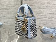 Fortok Dior Lady Crystal Bag in Blue 12x10x5cm - 4