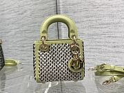 Fortok Dior Lady Crystal Bag in Green 12x10x5cm - 1