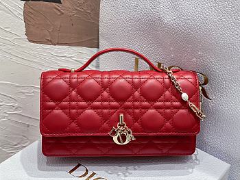 Fortok Dior Pochette Lady Con Asa Superior Bag Red 21x11.5x4.5cm