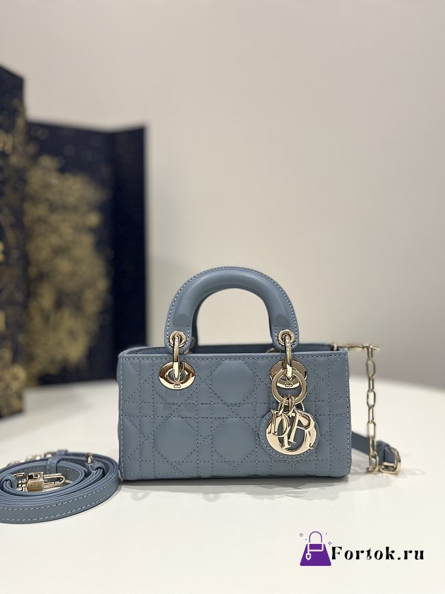 Fortok Dior Lady D-joy Micro Bag In Blue 16x5x9cm - 1