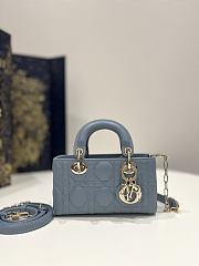 Fortok Dior Lady D-joy Micro Bag In Blue 16x5x9cm - 1
