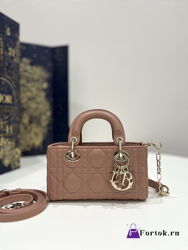 Fortok Dior Lady D-joy Micro Bag In Pink 16x5x9cm - 1