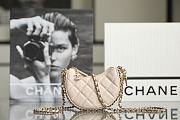Fortok Chanel 23P Chain Mini Half Moon Clutch Beige - 1