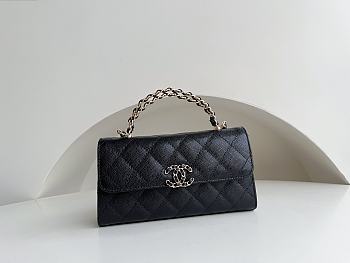 Fortok Chanel 23P Kelly Leather Handle Bag 18x10x4.5cm 