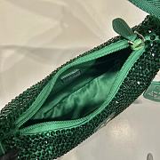 Fortok Prada Satin Mini Green Bag with Crystals - 6