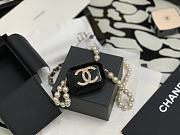 Fortok Chanel Plastic Box Bag Black Pearl Chain  - 1