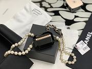 Fortok Chanel Plastic Box Bag Black Pearl Chain  - 6