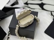 Fortok Chanel Plastic Box Bag White Pearl Chain  - 6