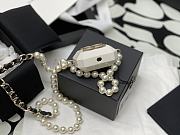 Fortok Chanel Plastic Box Bag White Pearl Chain  - 4