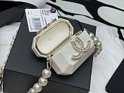 Fortok Chanel Plastic Box Bag White Pearl Chain  - 3