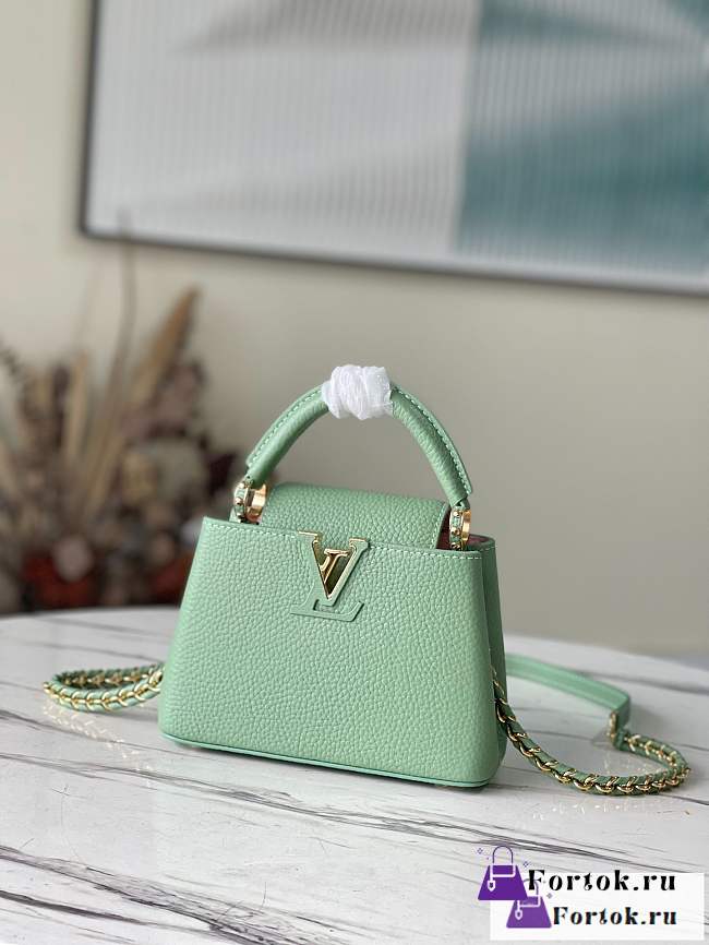 Fortok Louis Vuitton Capucines Mini Bag Green M59928 21x14x8cm - 1