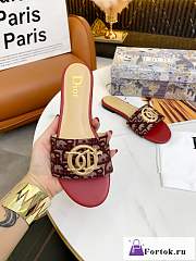 Fortok Dior Slippers in Red - 6