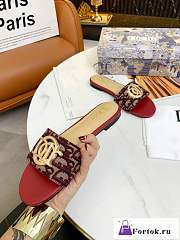 Fortok Dior Slippers in Red - 3