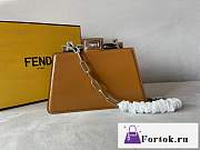 Fortok Fendi Pekapoo Cut Bag in Brown 11x20.5x14cm - 1