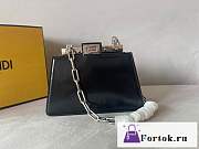 Fortok Fendi Pekapoo Cut Bag in Black 11x20.5x14cm - 1