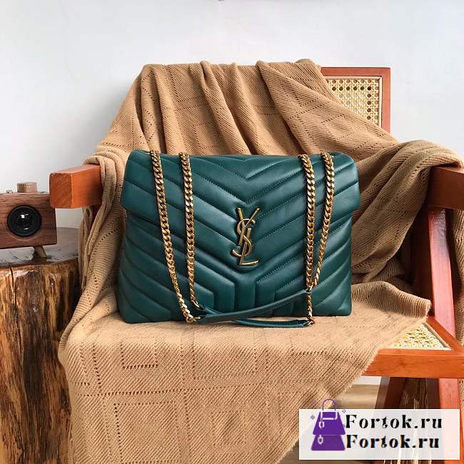 Fortok Saint Laurent Loulou Pufffer Green Bag 32×22×11cm - 1