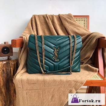 Fortok Saint Laurent Loulou Pufffer Green Bag 32×22×11cm