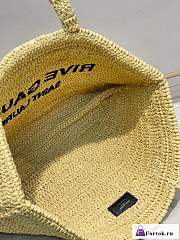 Fortok Saint Laurent Rive Gauche Raffia Weave Tote Bag - 3