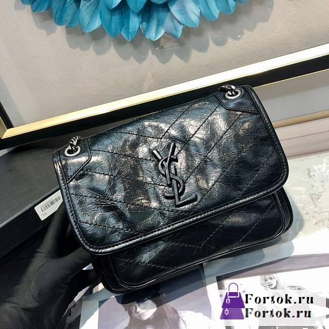 Fortok Saint Laurent Niki Bag Black 533037 22x16.5x12cm - 1