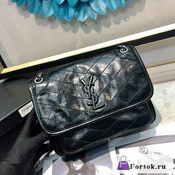 Fortok Saint Laurent Niki Bag Black 533037 22x16.5x12cm