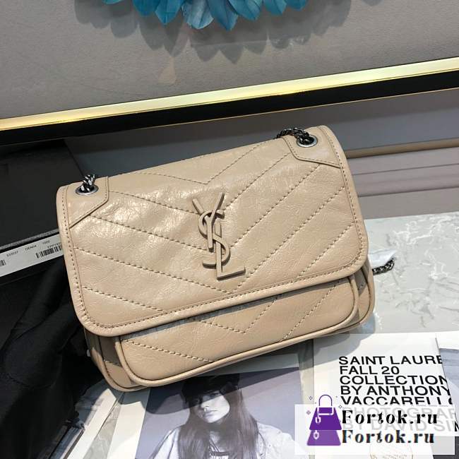 Fortok Saint Laurent Niki Bag Beige 533037 22x16.5x12cm - 1