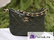 Fortok Chanel Hobo Bag Green 17.5x24x6cm - 1