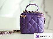 Fortok Chanel Small Vanity Bag Purple 8.5x11x7cm - 6