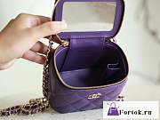 Fortok Chanel Small Vanity Bag Purple 8.5x11x7cm - 4