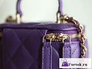 Fortok Chanel Small Vanity Bag Purple 8.5x11x7cm - 3