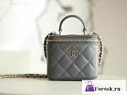 Fortok Chanel Small Vanity Bag Grey 8.5x11x7cm - 1