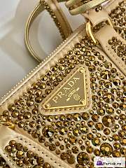 Fortok Prada Galleria Satin Crystals Mini Bag Gold 20x15x9.5cm - 2
