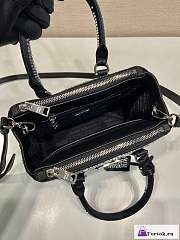 Fortok Prada Galleria Satin Crystals Mini Bag Silver 20x15x9.5cm - 4