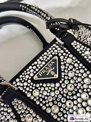 Fortok Prada Galleria Satin Crystals Mini Bag Silver 20x15x9.5cm - 2