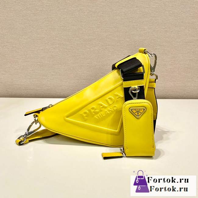 Fortok Prada Triangle Bag Yellow 26x14x12cm - 1
